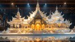 Model of Golden Buddhist Temple in Temple City, Thailand