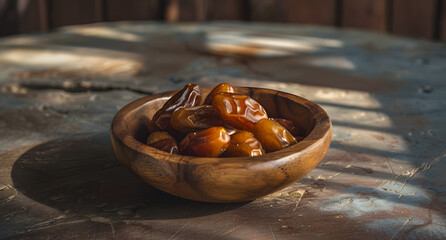 Wall Mural - Close Up Raw Organic Sukkari Dates Ready to Eat. Copyspace	