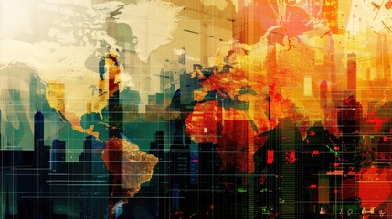 Poster - financial transactions flowing through digital networks