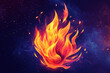 A high-resolution illustration of a stylized fire icon, featuring vibrant colors and expressive flames that evoke a sense of power and passion against a solid backdrop.