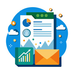 Fototapete - finance management report illustration concept chart diagrams vector template generated by ai