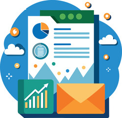 Fototapete - finance management report illustration concept chart diagrams vector template generated by ai