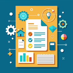 Fototapete - finance management report illustration concept chart diagrams vector template generated by ai