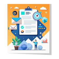 Fototapete - finance management report illustration concept chart diagrams vector template generated by ai