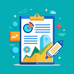 Fototapete - infographic design template marketing charts generated by ai