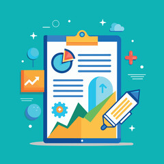 Fototapete - infographic design template marketing charts generated by ai