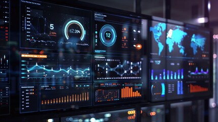Poster - Data visualization dashboard displaying real time information and metrics