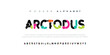 Arctodus Future font creative modern alphabet fonts. Typography colorful bold with color triangle regular. vector illustrator