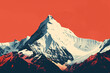 A minimalist depiction of a mountain peak with clean lines and sharp angles.