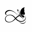 A captivating and sophisticated logo design featuring a stylized swash delicately tracing around the infinity symbol.