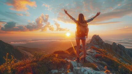 A woman in Celebration of Reaching the Summer