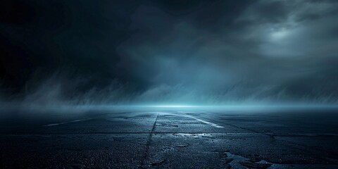 Wall Mural - Abstract empty dark background with fog and light