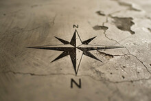 A Simple, Clean Compass Rose Pointing In All Directions.