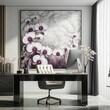 Orchid Elegance living room with flowers on the wall