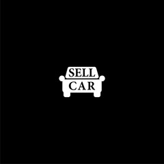 Wall Mural - Sell car logo icon isolated on dark background