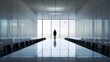 Isolation at the Pinnacle of Power: A Solitary Figure in a Vast Boardroom
