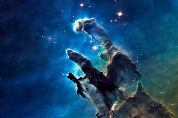 Wall Mural - a cosmic nebula of unusual shape. elements of this image furnished by nasa