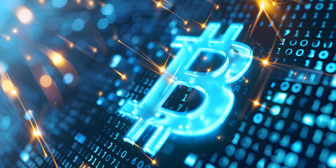 Blue Bitcoin banner Bitcoin header banner Bitcoin background Cryptocurrency banner Cryptocurrency background Crypto banner Crypto background
