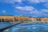 Fototapeta Na ścianę - Embankment in central Stockholm, Sweden
