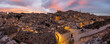 Panorama of the historic old town of Matera in southern Italy after sunset