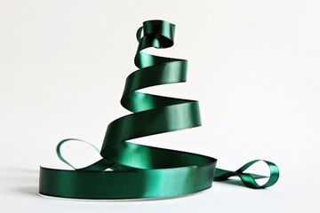 Canvas Print - A unique Christmas tree made out of green ribbon. Perfect for holiday decorations