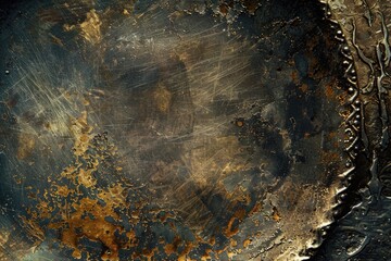 Poster - A weathered metal plate covered in rust. Suitable for industrial or vintage themed designs