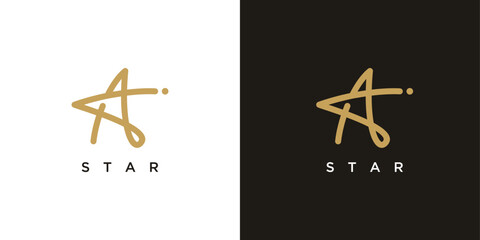 Modern gold star logo design inspiration