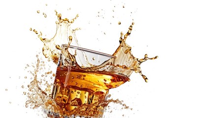 Poster - A glass of liquid with a splash of water. Great for advertising