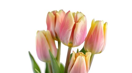 Poster - Beautiful bouquet of pink and yellow tulips in a vase, perfect for spring decor