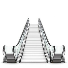 Poster - A modern escalator with stairs moving in both directions. Ideal for illustrating transportation and convenience concepts