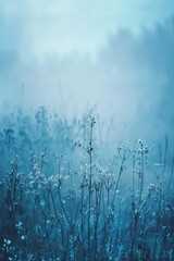 Aufkleber - A serene landscape of grass and weeds. Suitable for nature-themed projects