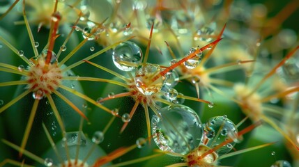 Poster - A close-up shot of a plant with water droplets, perfect for nature or gardening concepts