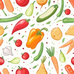 Poster - Fresh variety of vegetables suitable for food and health concepts