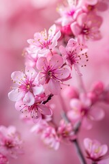 Poster - Close up shot of pink flowers, perfect for nature backgrounds