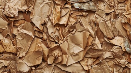 Poster - Close up of a pile of brown paper, suitable for various design projects