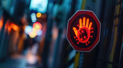 Aufkleber - Stop sign with hand drawing, suitable for traffic safety concepts
