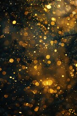 Poster - Close up of a tree with festive lights in the background. Suitable for holiday and celebration concepts