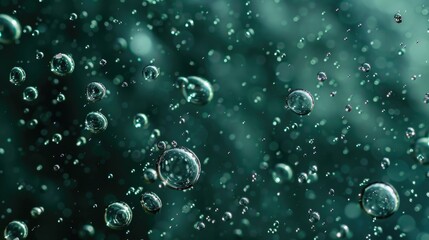 Poster - A bunch of bubbles floating in the air. Suitable for various design projects