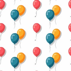 Poster - Colorful balloons on a plain white background. Perfect for party invitations or celebration designs