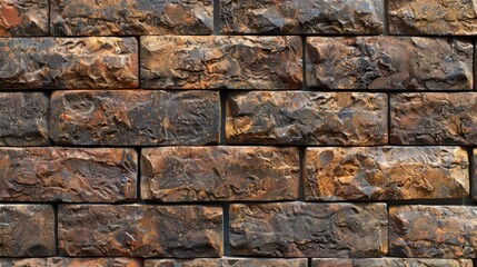 Poster - Detailed close up of a brick wall texture. Perfect for backgrounds or construction concepts