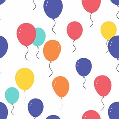 Poster - Colorful balloons floating in the air, perfect for party decorations