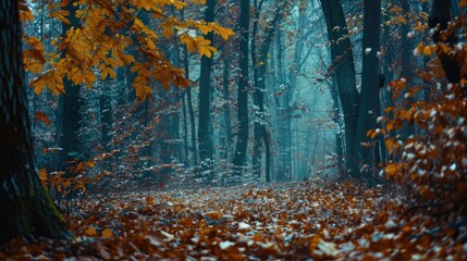 Aufkleber - A forest filled with lots of trees and leaves. Suitable for nature backgrounds