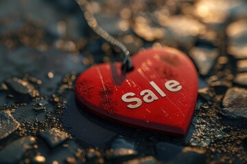 Aufkleber - Red heart with 
