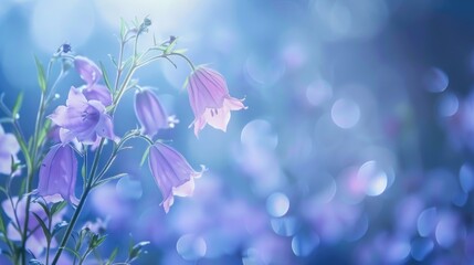 Poster - Close up of a bunch of purple flowers. Ideal for nature and gardening concepts
