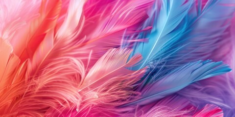 Poster - Vibrant close up image of colorful feathers. Perfect for nature or art projects