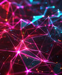 Abstract futuristic communication neon low poly motion background AI-generated Image