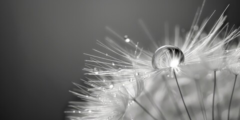 Aufkleber - Close-up shot of a dandelion covered in water droplets. Perfect for nature and macro photography projects