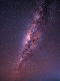 Fototapeta Na sufit - Landscape with Milky way galaxy over Night sky with stars. Long exposure photograph.
