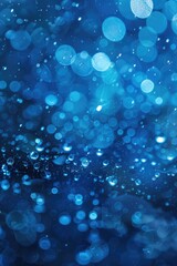 Poster - Close up of water droplets on a blue background. Suitable for various design projects
