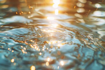 Poster - Bright sun reflecting on water. Suitable for outdoor concepts